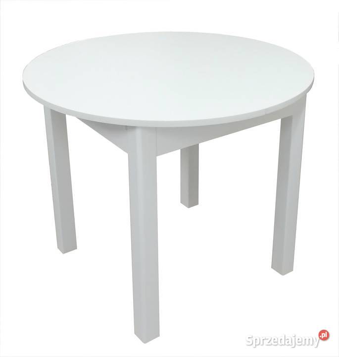 STÓŁ OKRĄGŁY FI 100 DREWNIANY DĄB BIAŁY ŁAWA 75cm Tołkiny