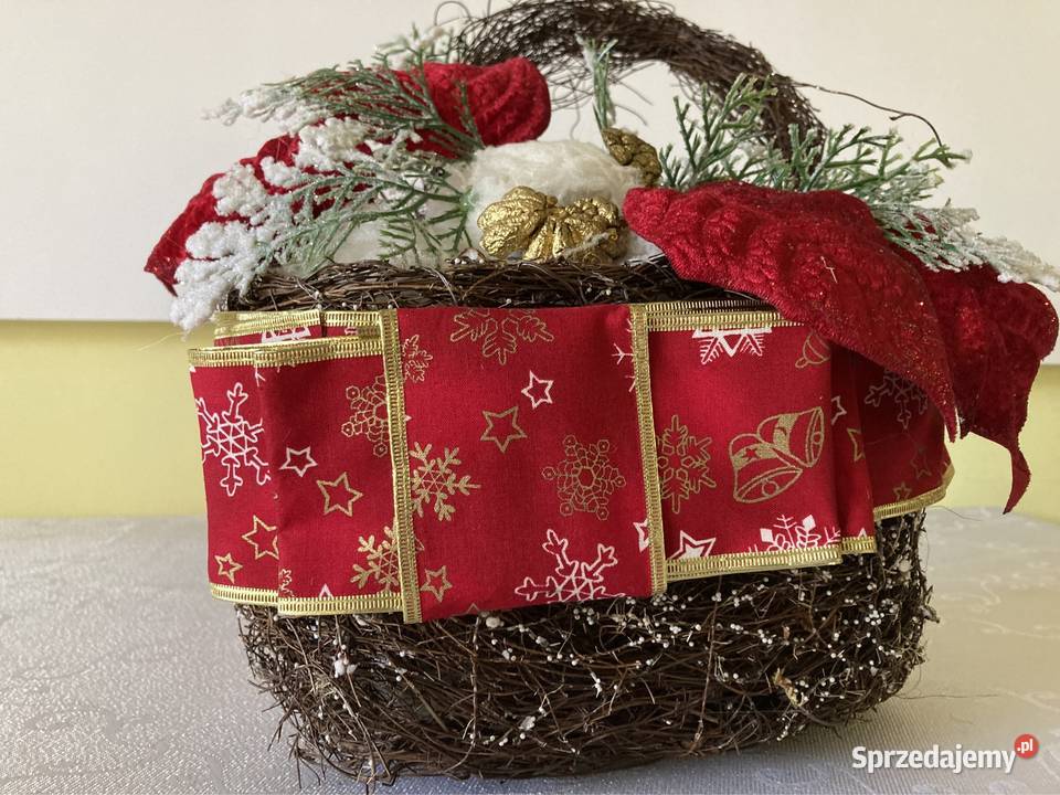 Stroik Bożonarodzeniowy Świąteczny HandMade odcienie czerwieni Dekoracje i ozdoby Czerwionka-Leszczyny
