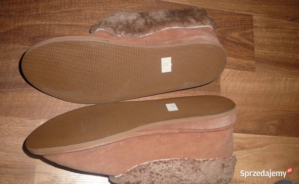 Pantofle kapcie skórzane z kożuchem 36 Wrocław