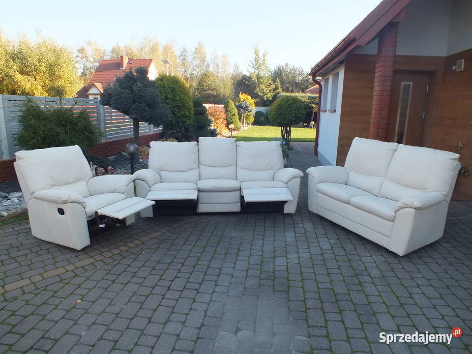 Komplet wypoczynkowy zestawy kanap ze skóry Firlej sprzedam