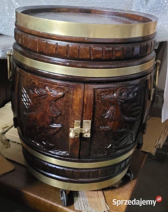 Barek beczka rzeźbiony Dębowy Zamość sprzedam