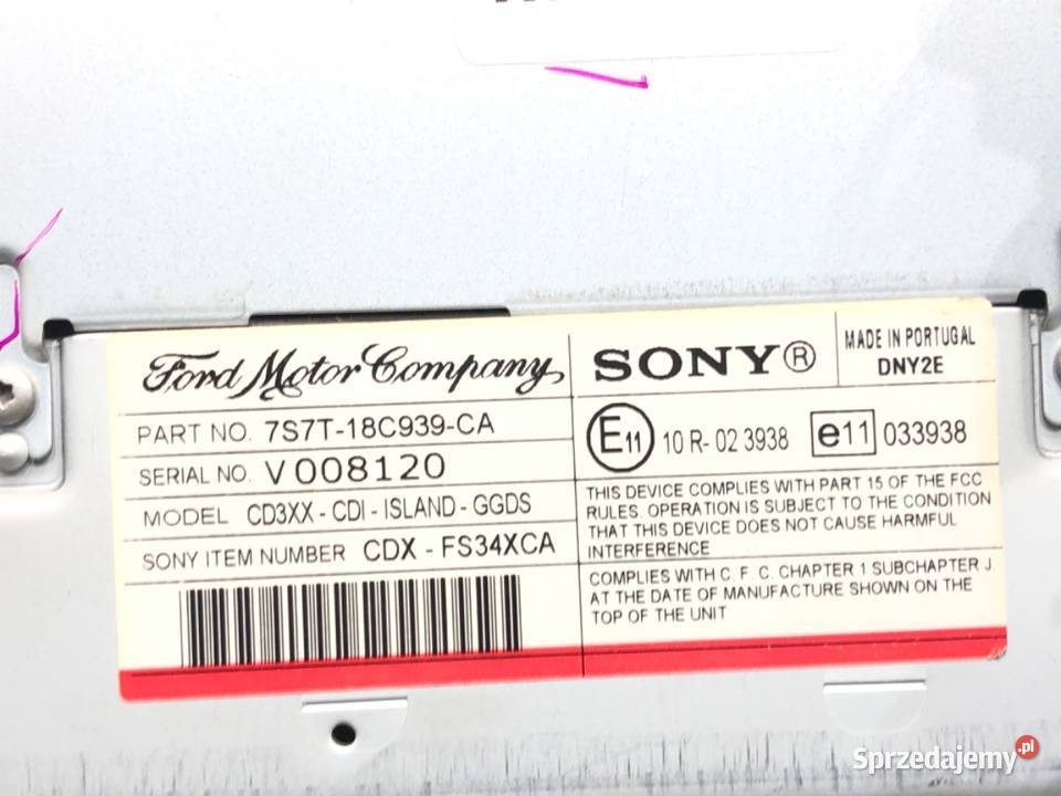 RADIO FORD MONDEO MK4 7S7T18C939CA 0715 Sprzęt audio fabryczny podkarpackie