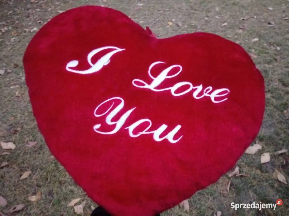 Pluszowe serce poduszka z napisem I Love You