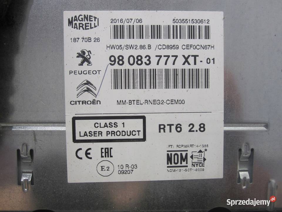 PEUGEOT 3008 I LIFT 16r radio CD 98083777XT Kielce