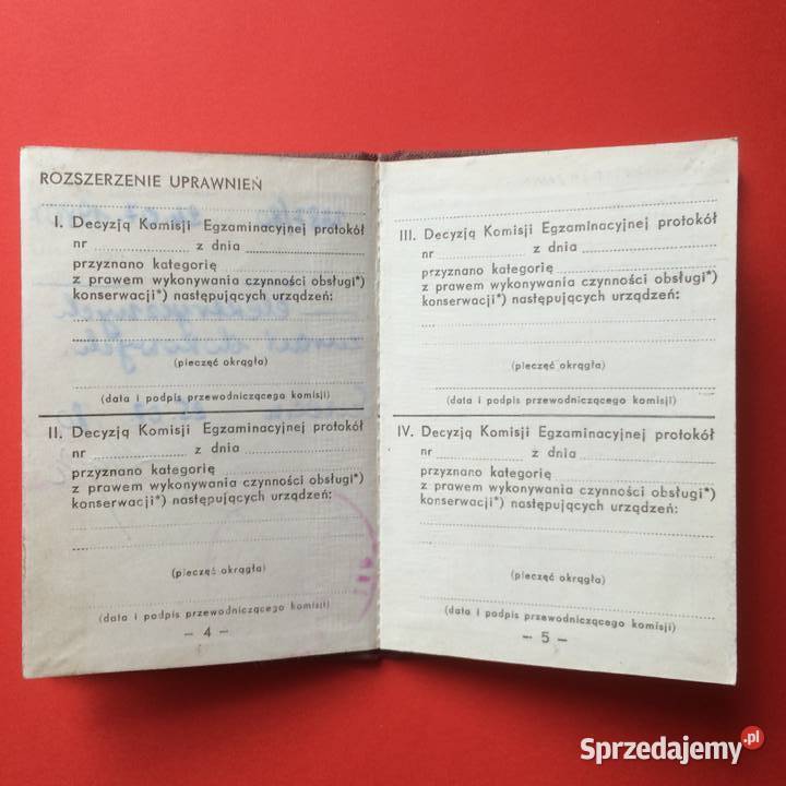 1426 Legitymacja Zaświadczenie Uprawniające zachodniopomorskie Szczecin sprzedam