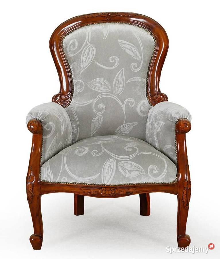 Nowy fotel ludwikowski Chesterfield welur 78267 Września