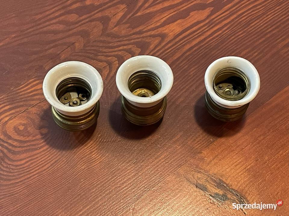 Stare oprawki mosiężna z porcelanką E27 Chudów sprzedam