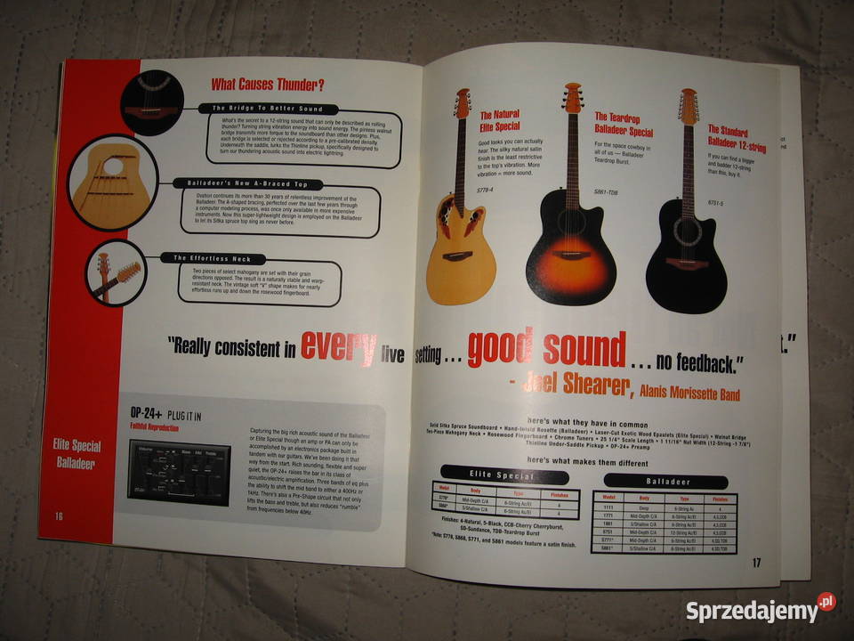 Ovation 1999 katalog gitar Kępice