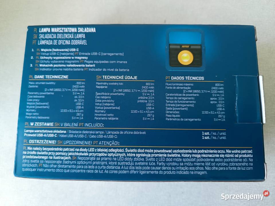 NITEO LAMPA WARSZTATOWA SKŁADANA 800 lm FUNKCJA Dom i Ogród Kędzierzyn-Koźle
