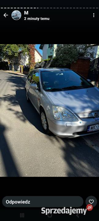 HONDA CIVIC VII 16 Klima szyberdach alufelgi 1600cm3 Civic Warszawa