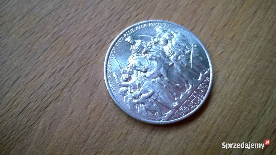 MONETA 2 MARKI KAISERREICH 1913LIPSK BITWA mazowieckie Warszawa