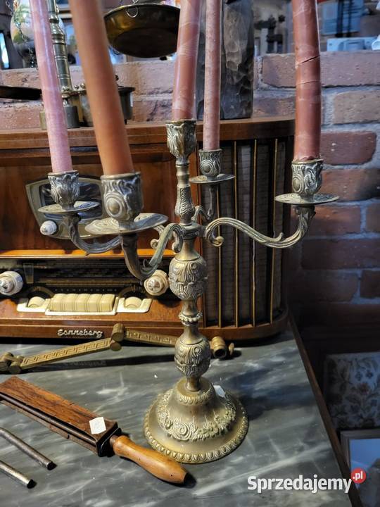 Świecznik mosiężny na 5 świec 2 Rybnik