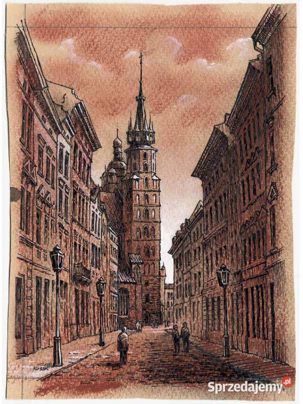 Grafika Ulica Floriańska w Krakowie Warszawa sprzedam