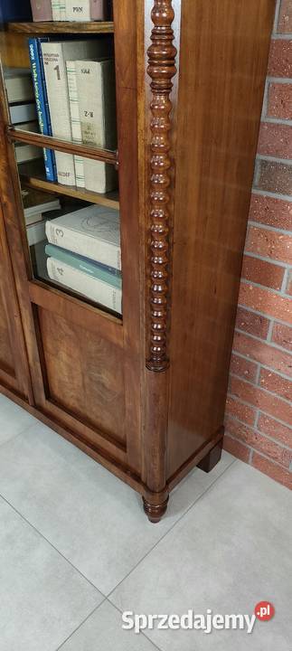 Piękna biblioteka witryna biedermeier antyk Łagów