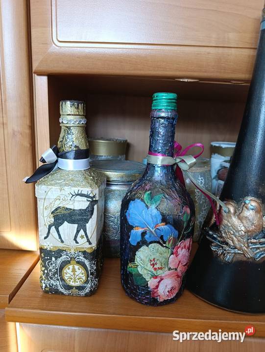 Wyprzedaż butelek decoupage Rękodzieło Wieliczka