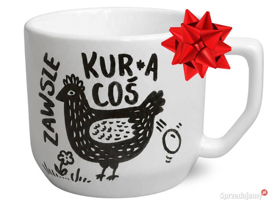 Kubek Ceramiczny Ręcznie Malowany KURA 300ml Dobrzykowice