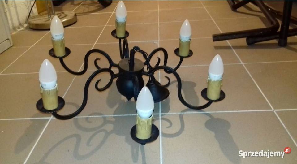 Żyrandol czarny 6 ramienny klasyczny sprawny zachodniopomorskie