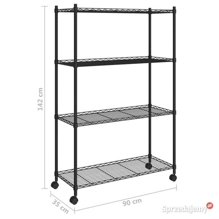 4poziomowy regał na kółkach 90x35x142 czarny 200 Warszawa