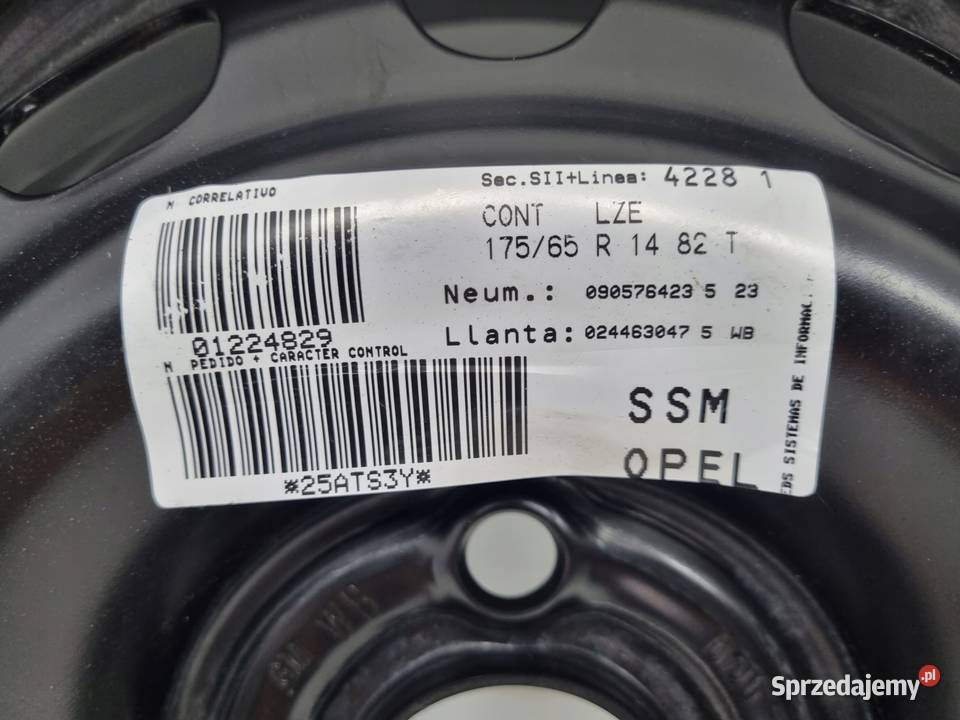 KOŁO ZAPASOWE zapas Opel Corsa C felga 17565 R14 Chełm
