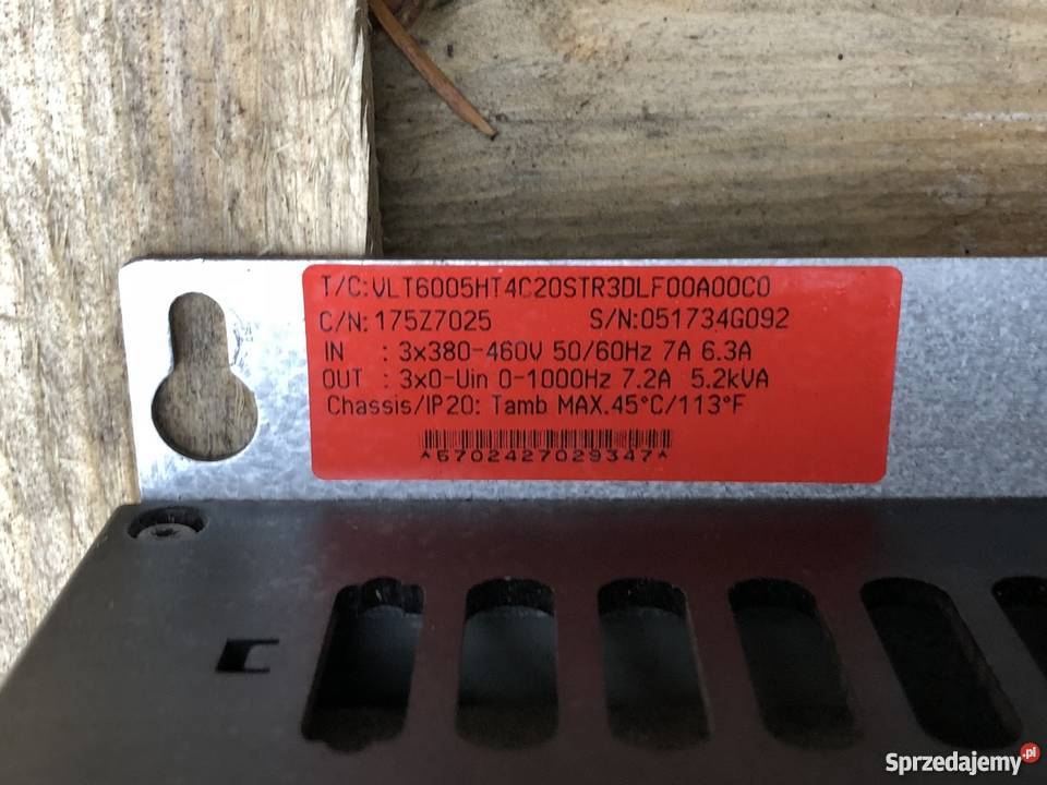 Falownik Danfoss VLT6005 52kVA 3KW 72A VLT6000 Nowy Tomyśl sprzedam