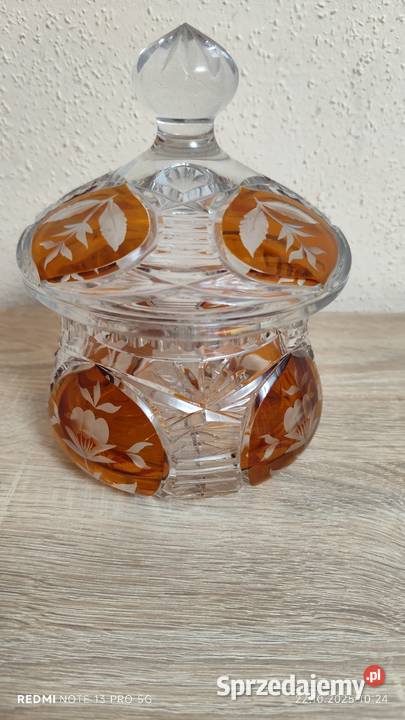 Duża bomboniera kryształowa PRLHuta Julia Wiązów sprzedam