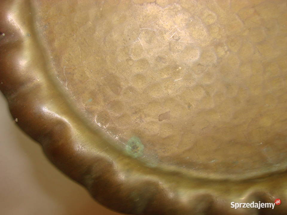 mosiężna taca sygnowana pomorskie Pruszcz Gdański