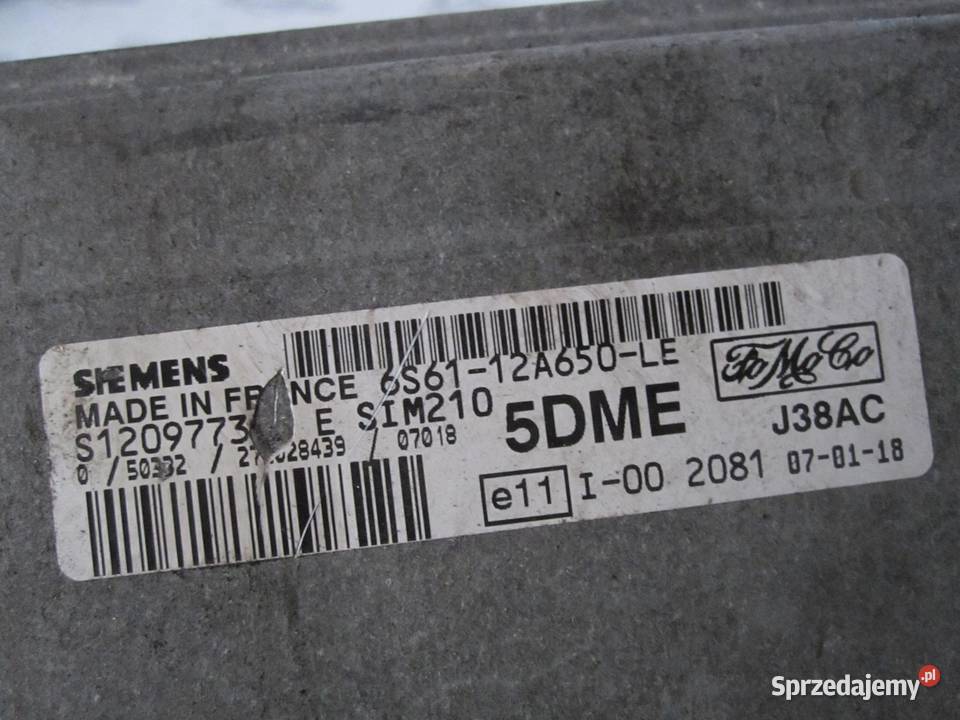 FORD FIESTA 14 TDCI komputer sterownik silnika osobowe