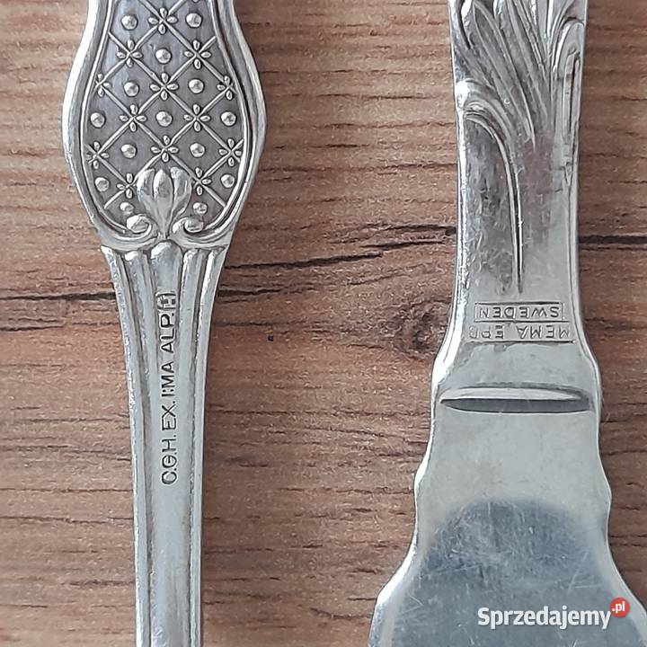 Vintage Skandynawskie Platerowane Sztućce do Ryb Rotmanka