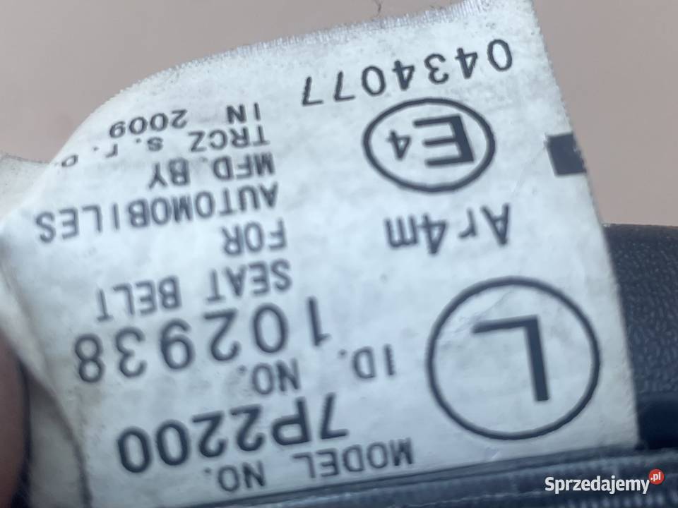 0434077 pas bezpieczeństwa tył citroen c1 zachodniopomorskie Szczecin sprzedam