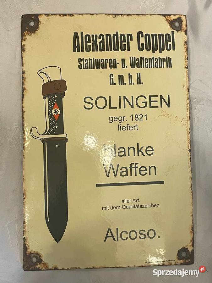 Niemiecka tablica szyld emaliowany Antyki, Sztuka, Kolekcje Kraków