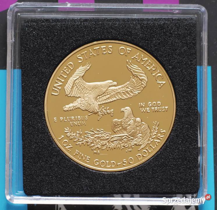 Amerykański orzeł uncja złota 1 Oz Au lustrzanka Warszawa