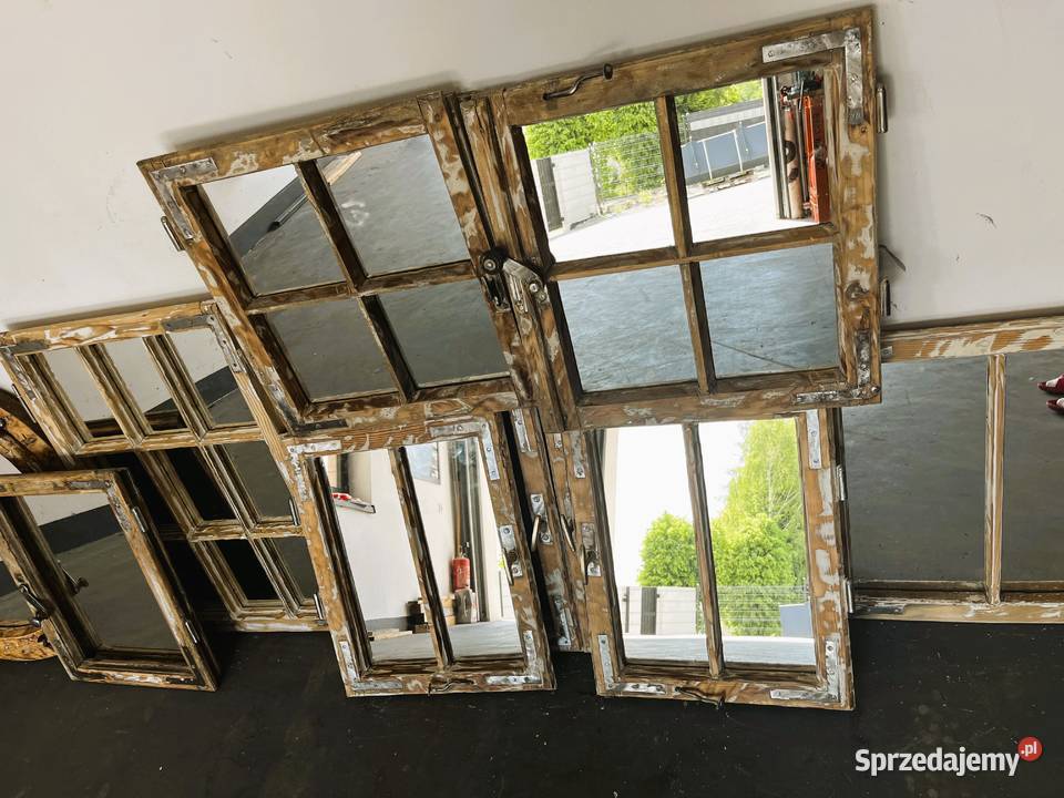 Lustro Stare okno rama okienna retro loft lustro Krzyszkowice