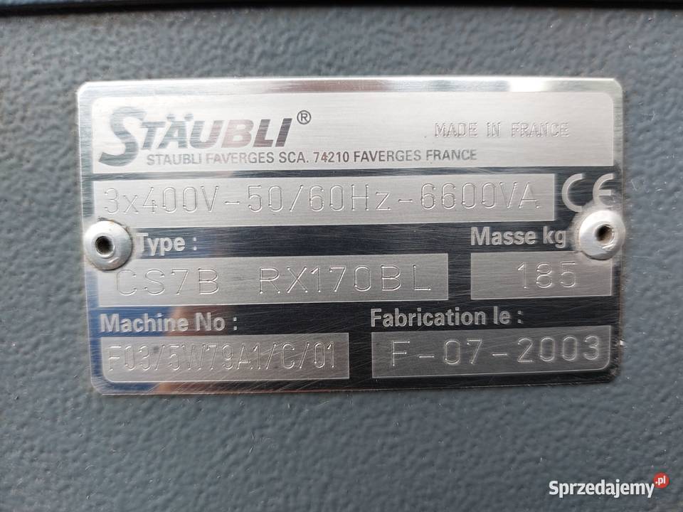 STAUBLI szafa sterująca panel operatora kabel