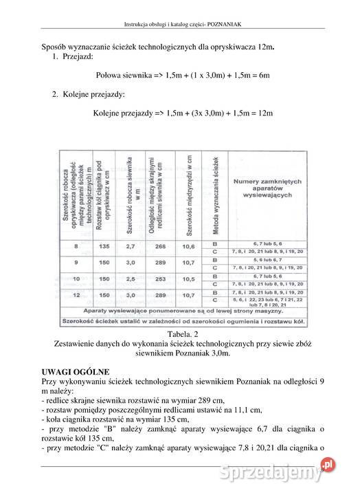 Instrukcja obsługi i katalog Poznaniak 30m 27m Pozostałe Stalowa Wola sprzedam