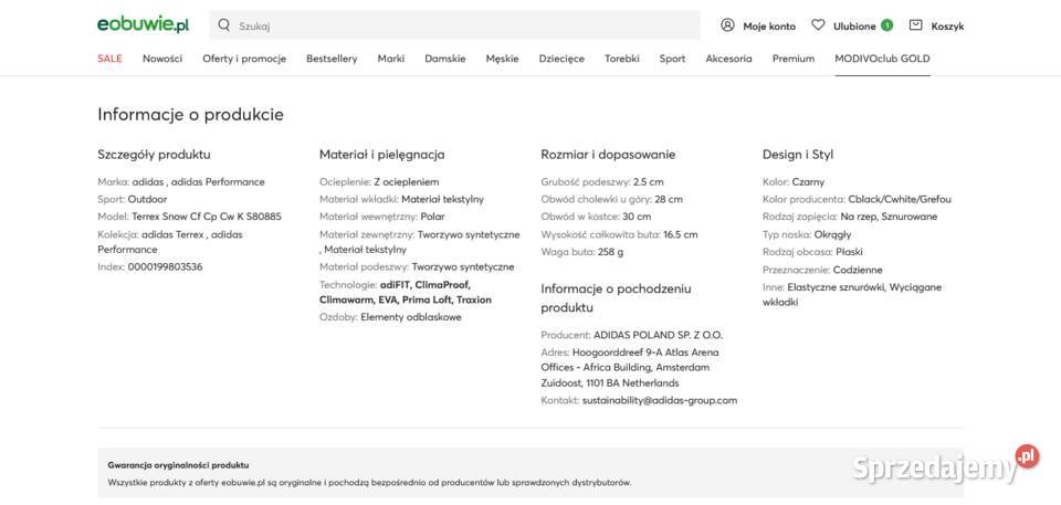 buty zimowe adidas nowe Olsztyn