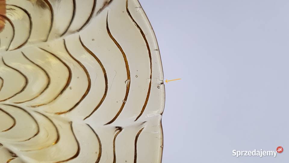 Talerzyki Fala Ząbkowice kolorowe szkło PRL Dąbrowa Górnicza