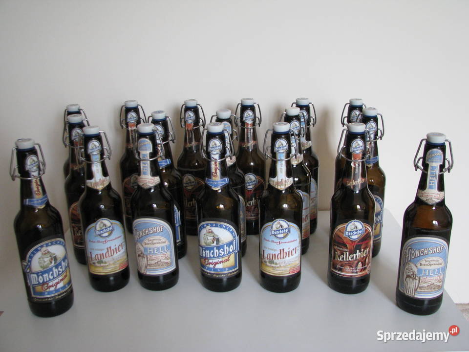 Butelki z pałąkiem piwie czyste bez etykiet z małopolskie Brzegi