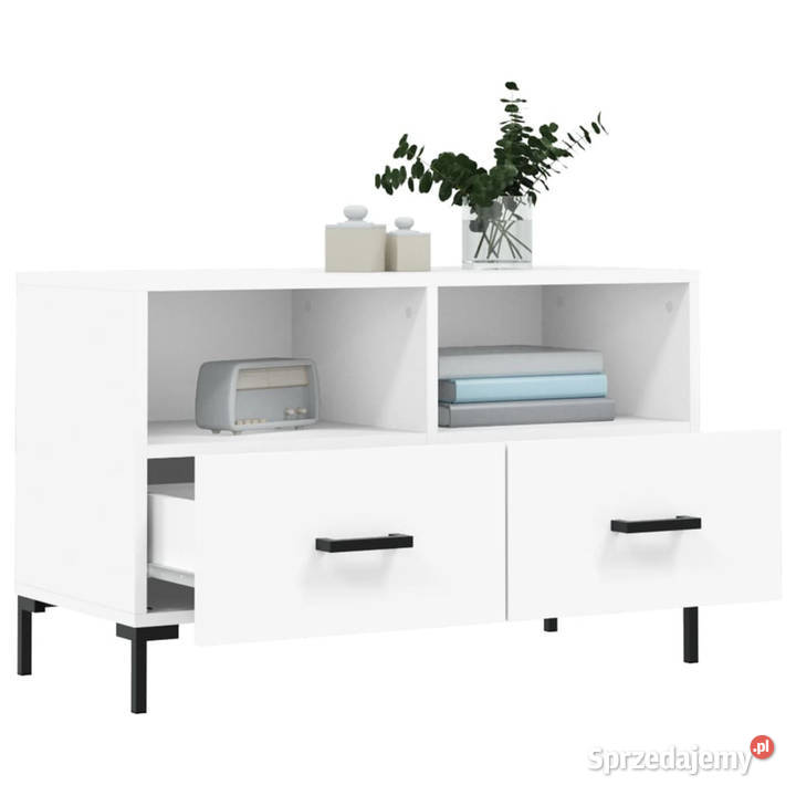 Szafka pod TV biała 80x36x50 materiał RTV