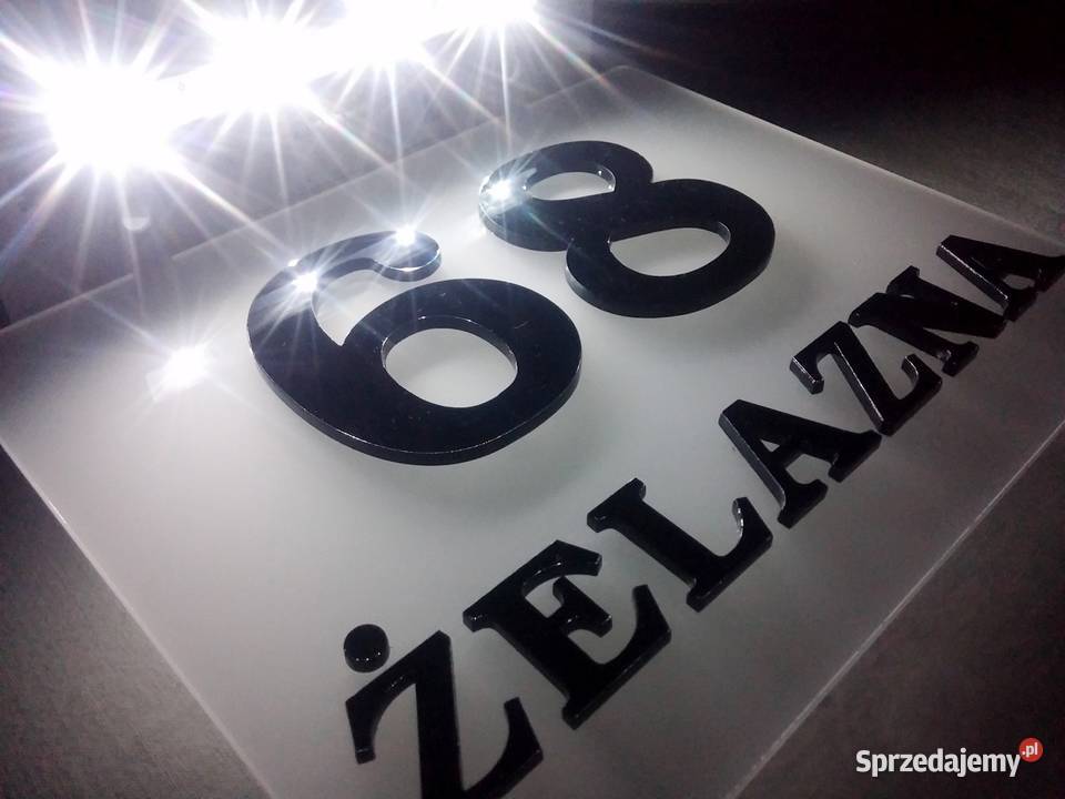 Numer na dom 3D LED solarny bateria słoneczna Warszawa