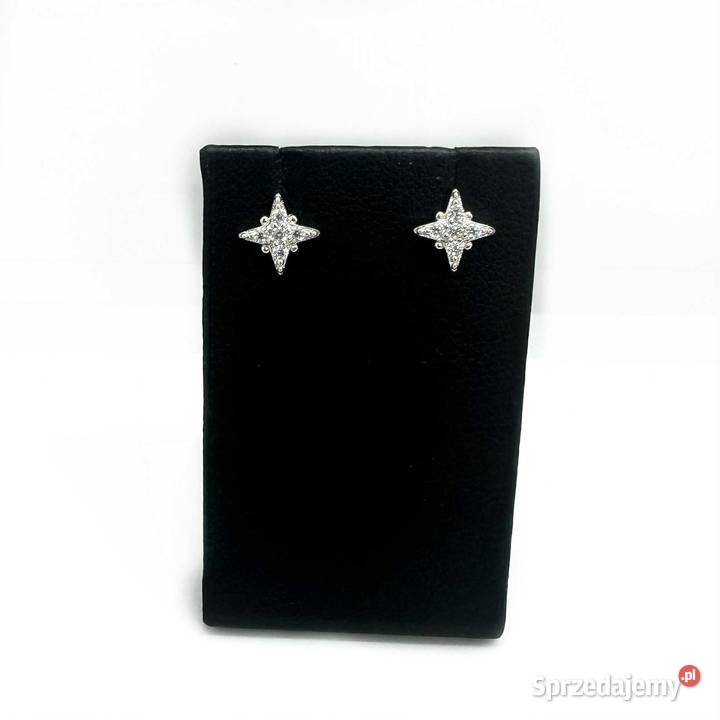 Nowe Srebrne Rodowane Kolczyki Próby 925 091g srebro Elbląg