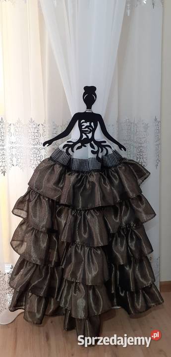 Firany zasłony złoto czarne falbany mazowieckie Mława