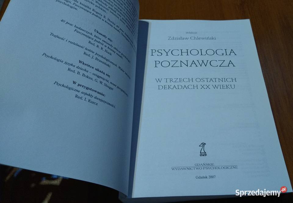 Psychologia poznawcza w trzech ostatnich Gdańsk