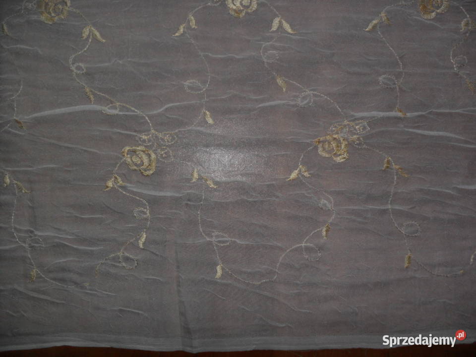 firanka krótka 140 woal haft krem Wystrój okien Wrocław sprzedam