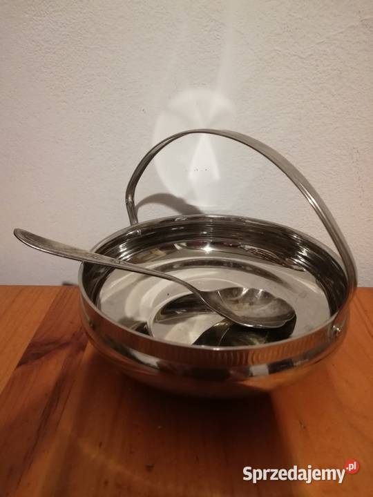 Stara cukiernica platerowana z łyżeczką