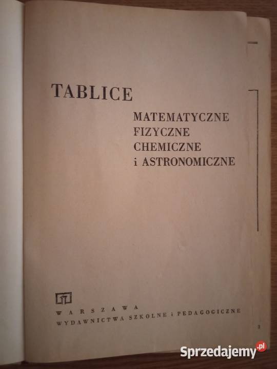 Tablice matematyczne fizyczne chemiczne i dolnośląskie Wrocław sprzedam