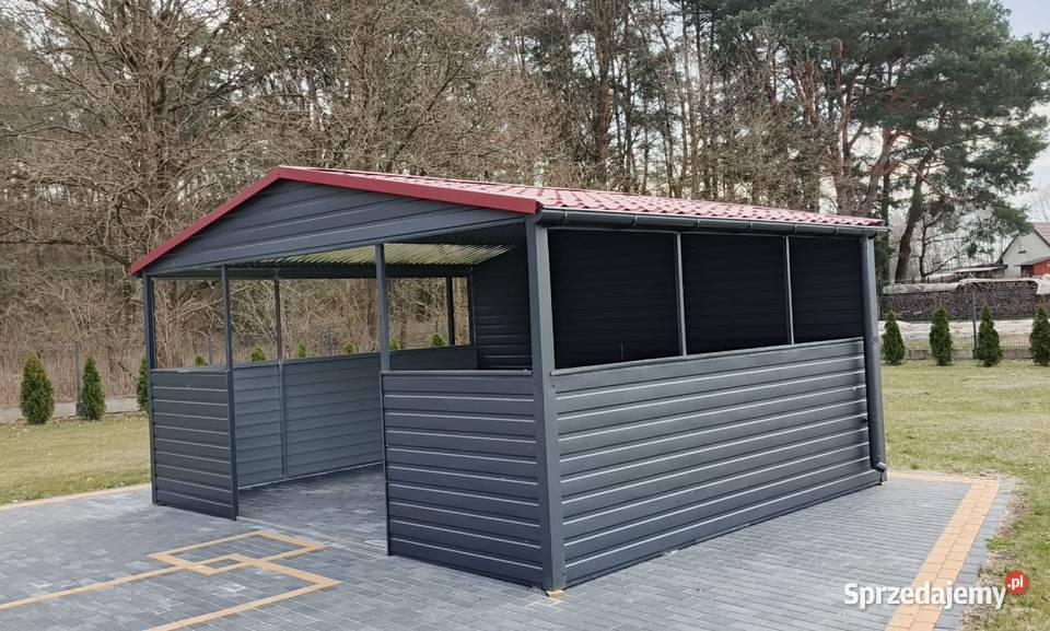 Wiata Śmietnikowa 6x5 Ciemny Grafit MAT Dach Ostróda