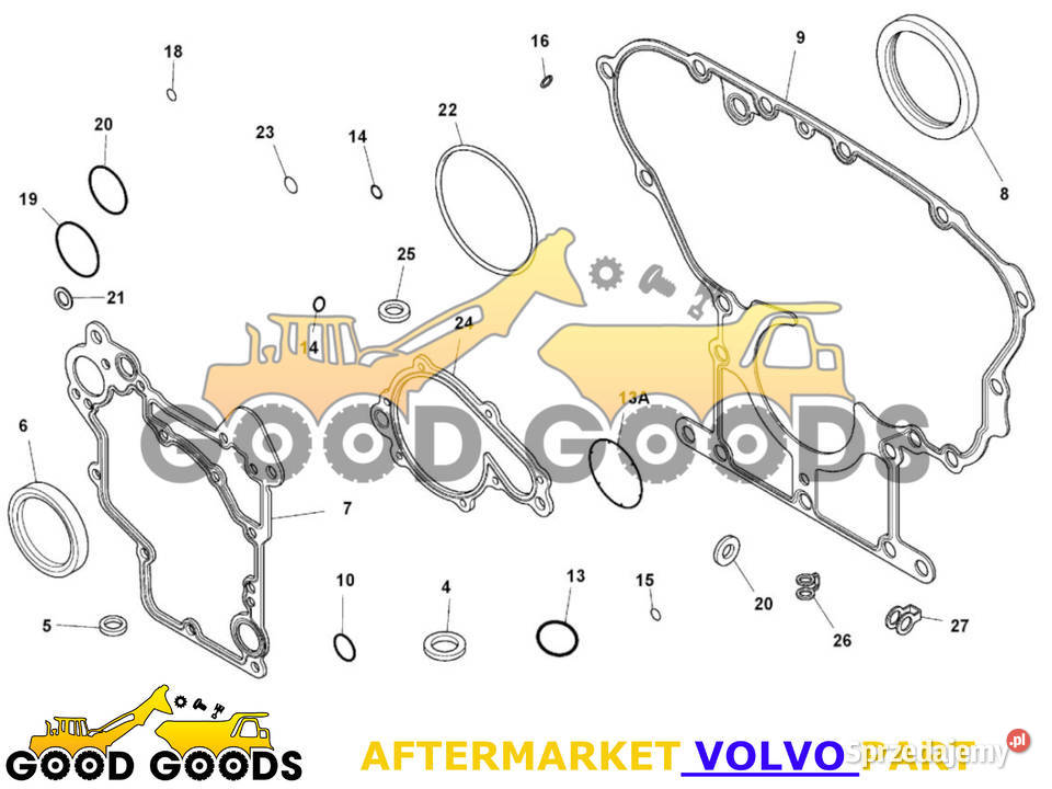 VOLVO USZCZELKI SILNIKA D33 22915048 16682943 Władysławów