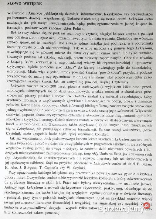 Leksykon lektur szkolnych Tomasz Miłkowski Chełm