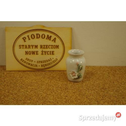 Miniaturowy wazonik porcelanowy z kwiatowym