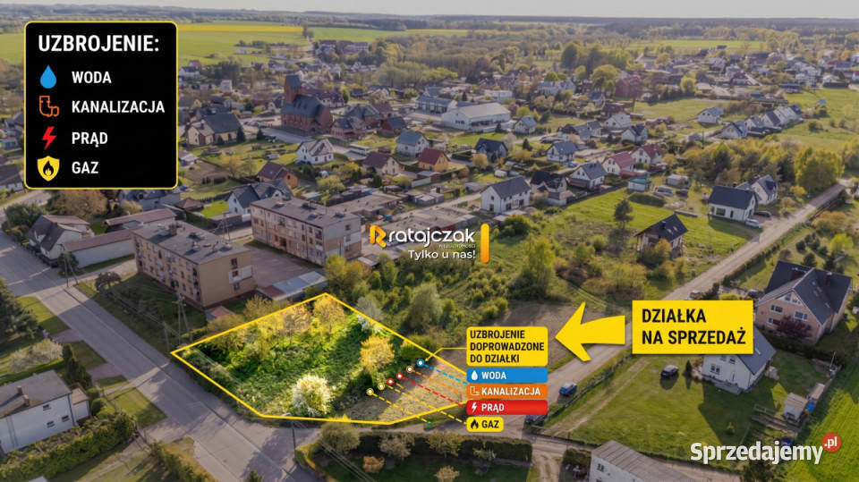Działka Wierzchucino 1163m2 kanalizacja Sprzedaż